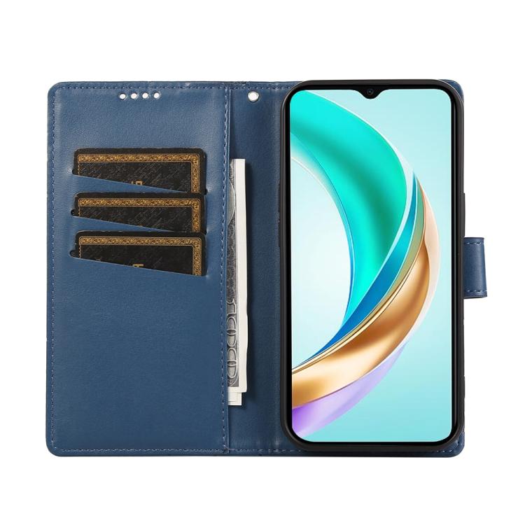Funda para Teléfono Huawei Nova 13 Pro Cuero Genuino PU con Líneas en Relieve (Azul)