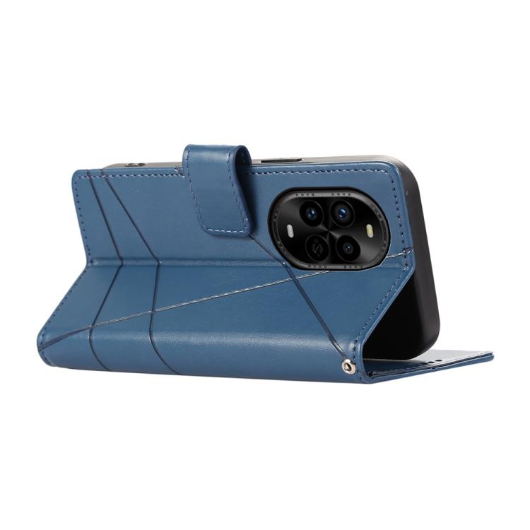 Funda para Teléfono Huawei Nova 13 Pro Cuero Genuino PU con Líneas en Relieve (Azul)