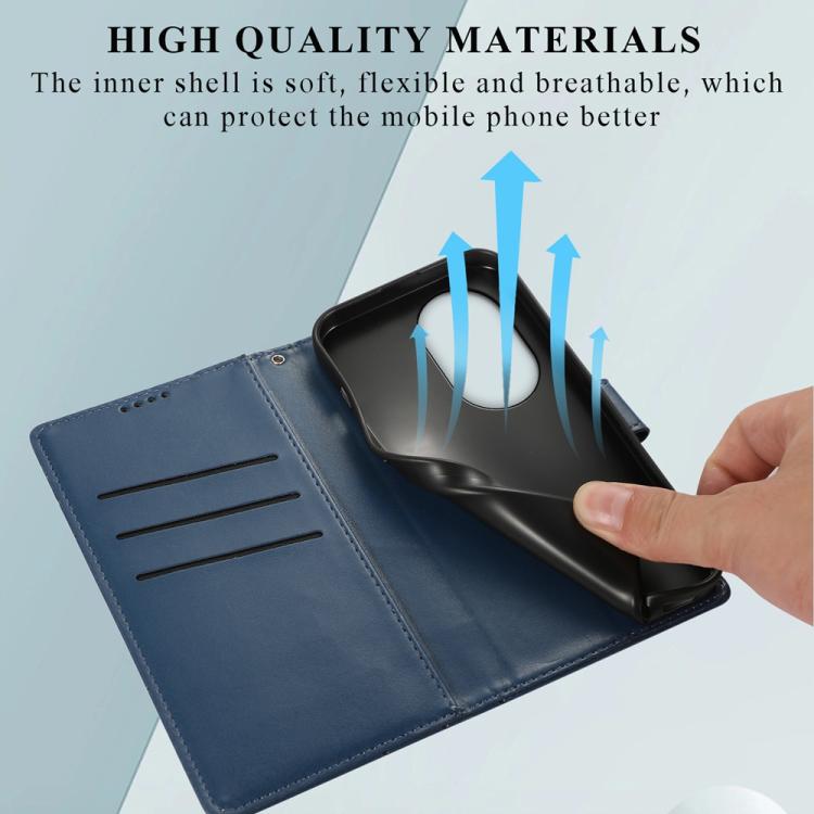 Funda para Teléfono Huawei Nova 13 Pro Cuero Genuino PU con Líneas en Relieve (Azul)