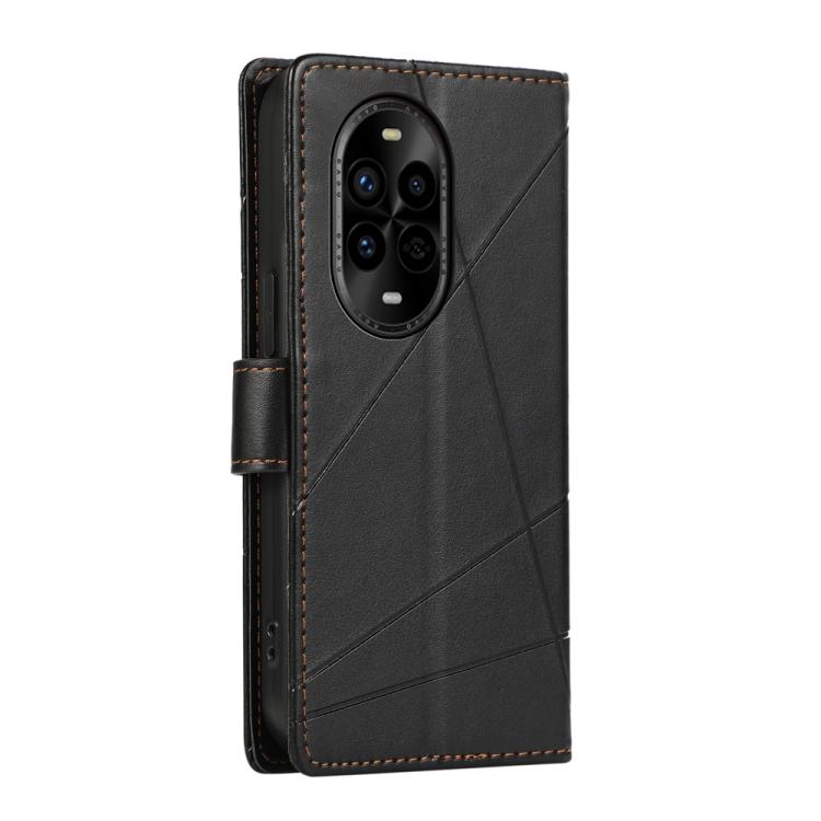 Funda para Teléfono Huawei Nova 13 Pro Cuero Genuino PU con Líneas en Relieve (Negro)