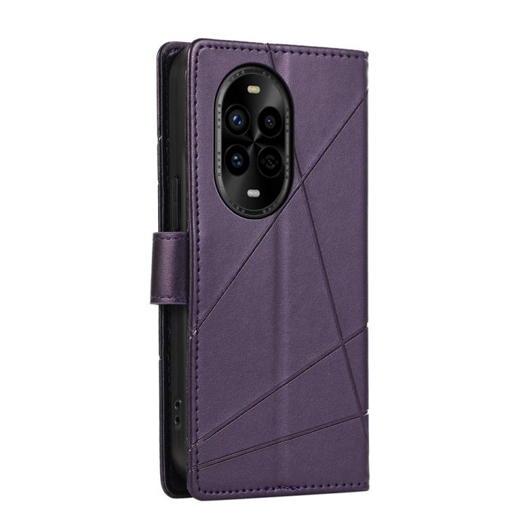 Funda para Teléfono Huawei Nova 13 Pro Cuero Genuino PU Líneas en Relieve (Morado)