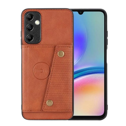Funda Magnética Samsung Galaxy A15 4G con Ranuras para Tarjetas y Doble Hebilla (Marrón)