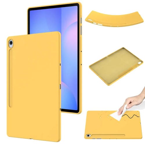 Funda de silicona líquida a prueba de golpes para Samsung Galaxy Tab S10 FE+ (amarilla)