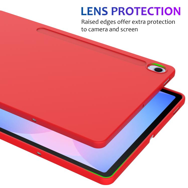 Funda de silicona líquida a prueba de golpes para Samsung Galaxy Tab S10 FE+ (color rojo)