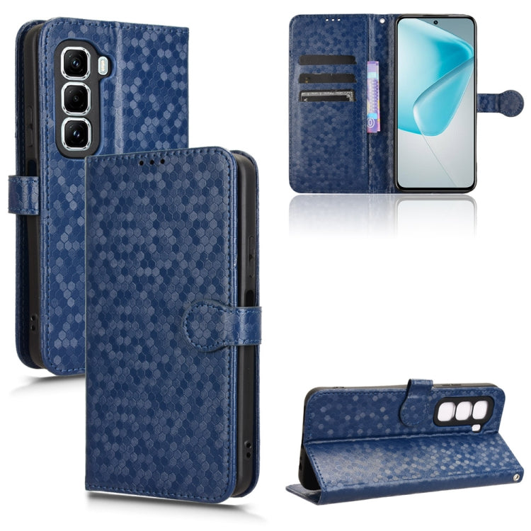 Funda de Cuero con Textura de Puntos Panal para Infinix Hot 50 Pro 4G (Azul)