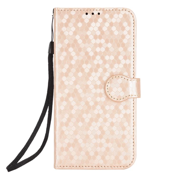 Funda de Cuero con Textura de Panal y Puntos para Honor X8C 4G (Dorada)