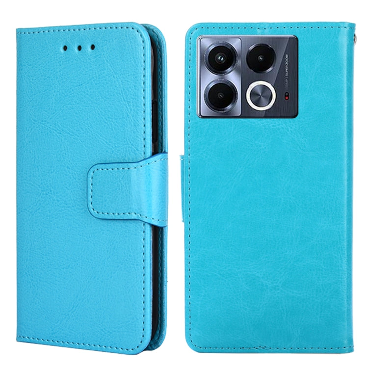 Funda de Cuero con Textura de Cristal para Infinix Note 40 5G (Azul Cielo)