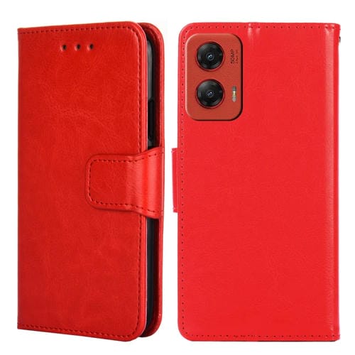 Funda de Cuero con Textura de Cristal para Motorola Moto G Stylus 5G (2024) (Rojo)