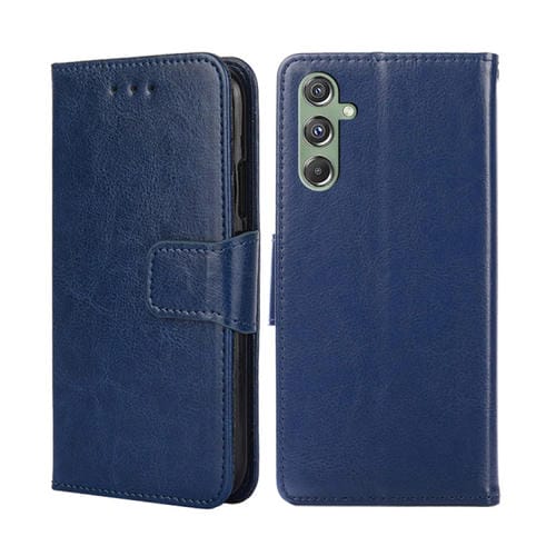 Funda para Samsung Galaxy M34 5G y F34 5G de Cuero con Textura de Cristal (Azul Real)