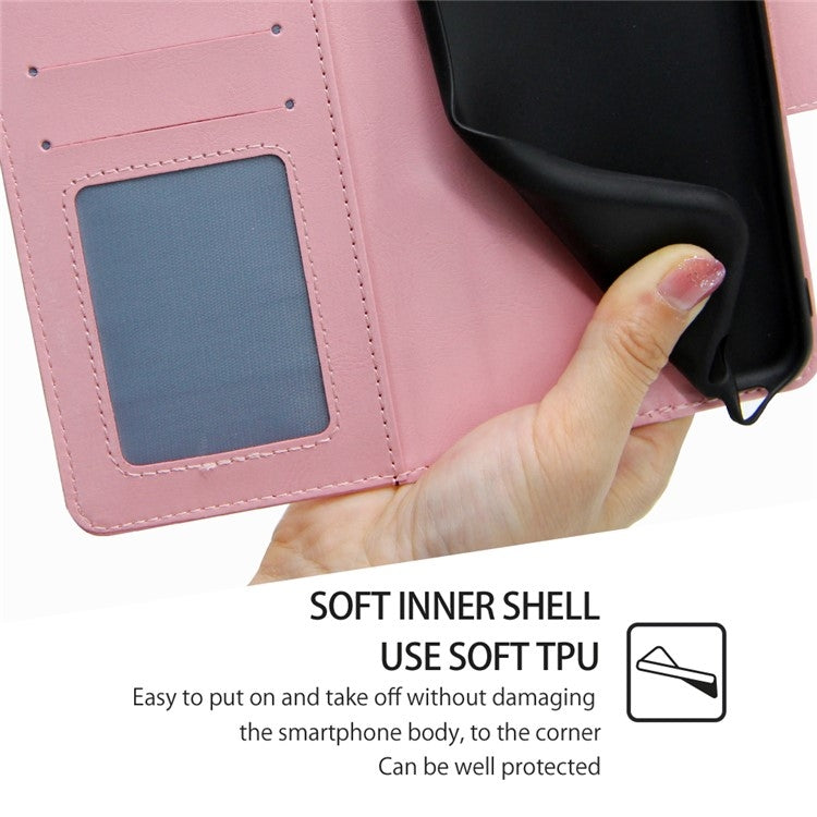 Funda de Cuero con Textura de Cristal para Sharp Aquos Wish (Rosa)