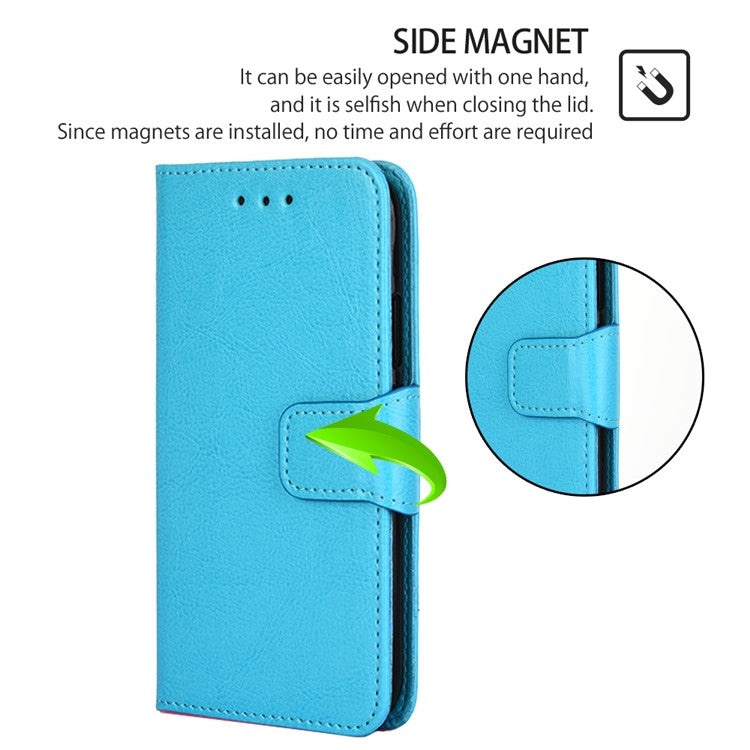 Funda de Cuero con Textura de Cristal para Sharp Aquos Wish (Azul Cielo)