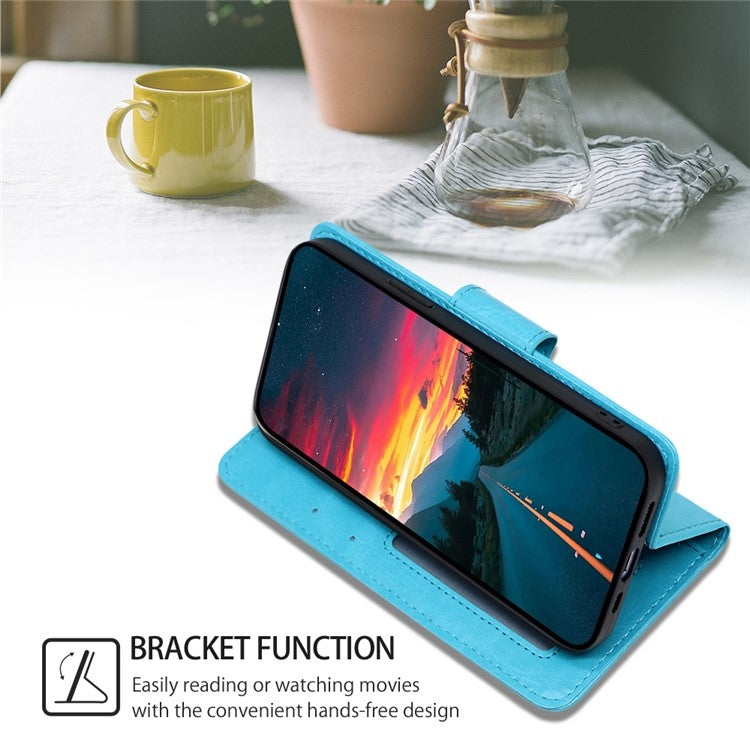 Funda de Cuero con Textura de Cristal para Sharp Aquos Wish (Azul Cielo)
