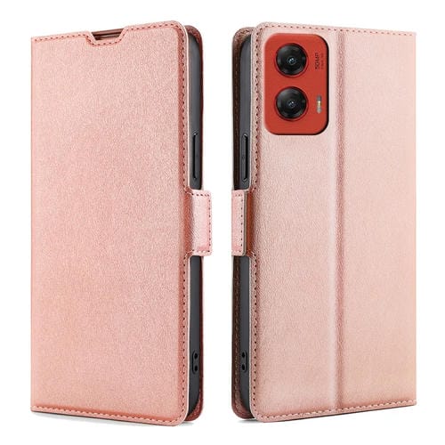 Funda de Cuero con Tapa Horizontal y Hebilla Lateral para Motorola Moto G Stylus 5G (2024) (Oro Rosa)