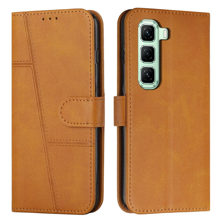 Funda de Cuero Textura Becerro con Hebilla para Infinix Hot 50 Pro+ 4G (Amarillo)