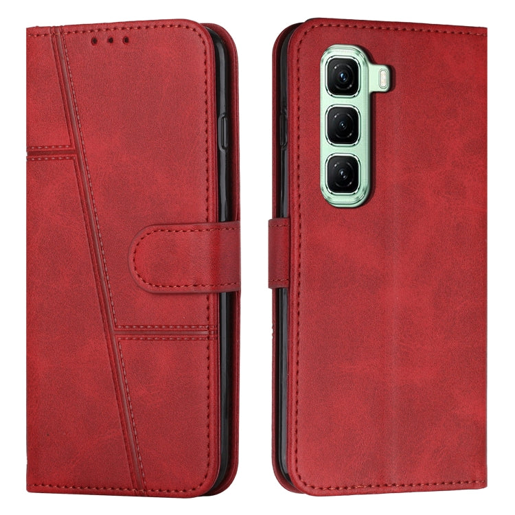 Funda de Cuero Textura de Becerro con Hebilla para Infinix Hot 50 Pro 4G (Rojo)