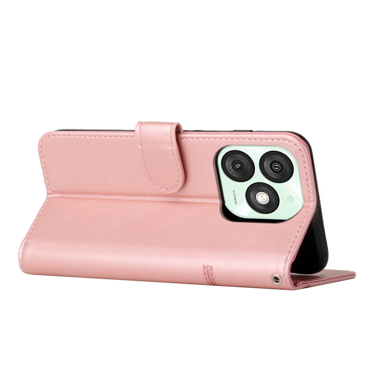 Funda de Piel con Textura de Becerro y Hebilla para Teléfono Itel A50 (Rosa)