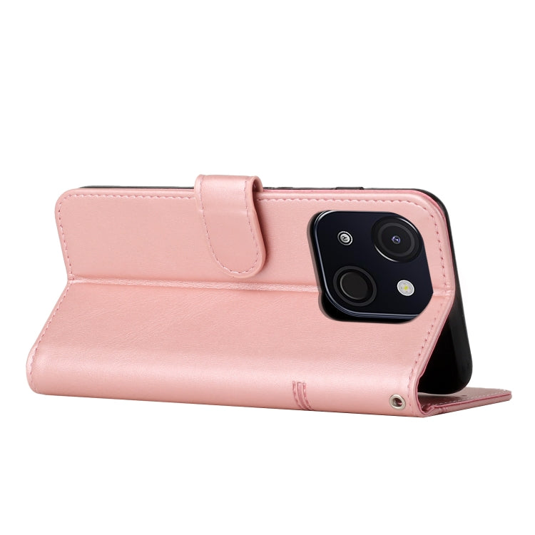 Funda de Cuero con Textura de Becerro y Hebilla para Teléfono Itel A50C (Rosa)
