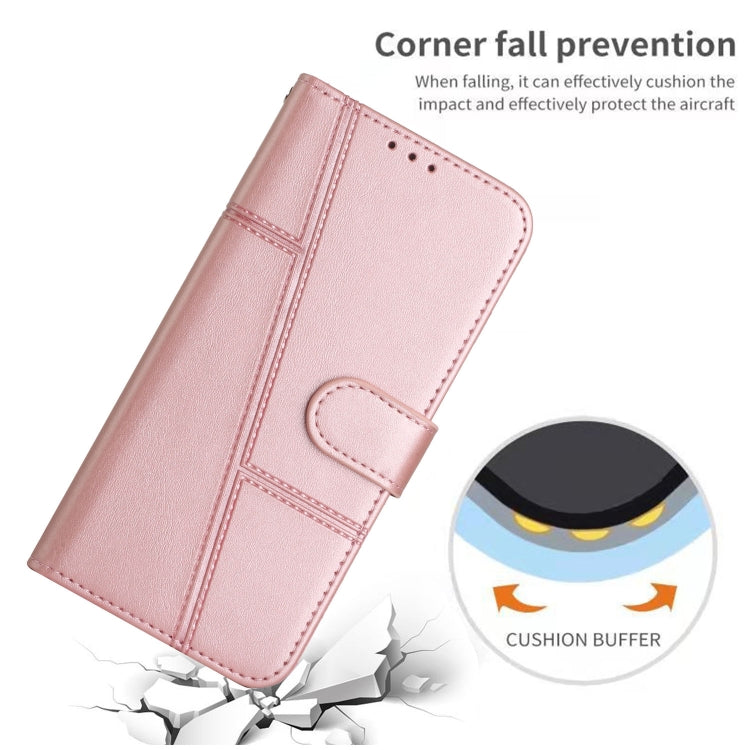 Funda de Cuero con Textura de Becerro y Hebilla para Teléfono Itel A50C (Rosa)