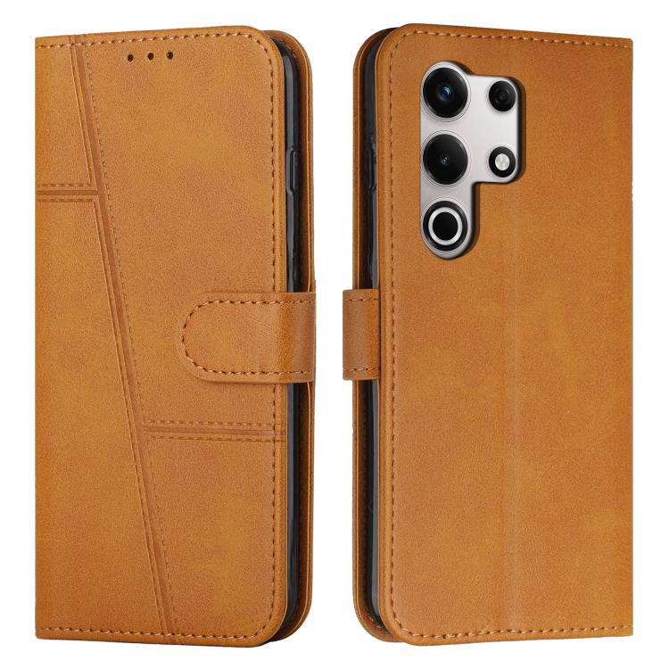 Funda de Cuero con Textura de Becerro y Hebilla para Teléfono Itel S25 Ultra (Amarillo)