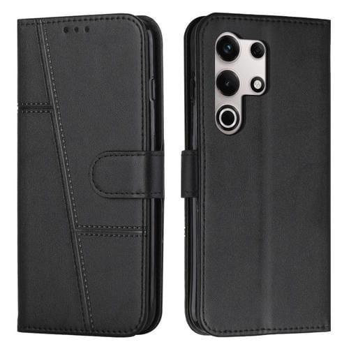 Funda de Cuero con Textura de Becerro y Hebilla para Teléfono Itel S25 Ultra (Negro)