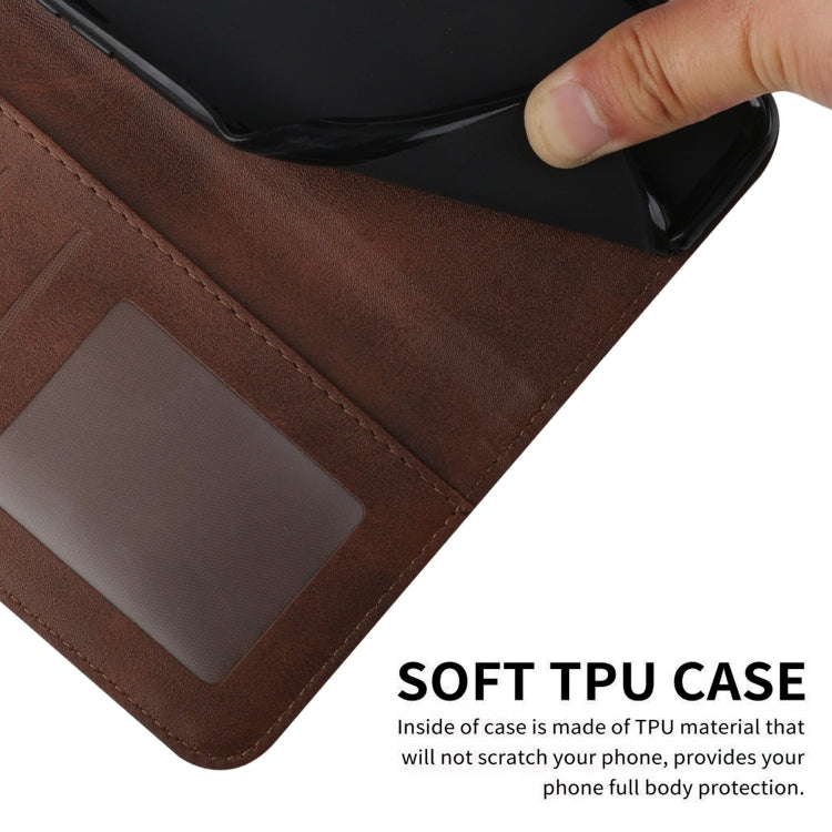 Funda de Cuero Textura Becerro con Hebilla para Sony Xperia 5 Vi (Marrón)