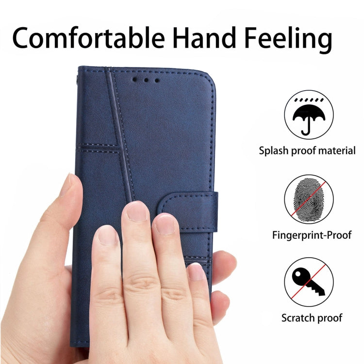 Funda de Piel Textura Becerro con Hebilla para Sony Xperia 5 Vi (Azul)