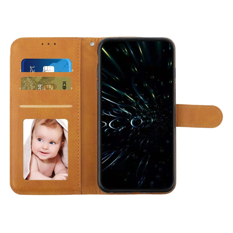 Funda de Cuero Textura de Becerro con Hebilla para Sony Xperia 5 Vi (Amarillo)