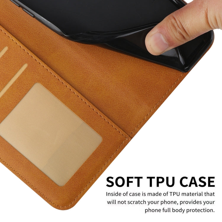 Funda de Cuero Textura de Becerro con Hebilla para Sony Xperia 5 Vi (Amarillo)