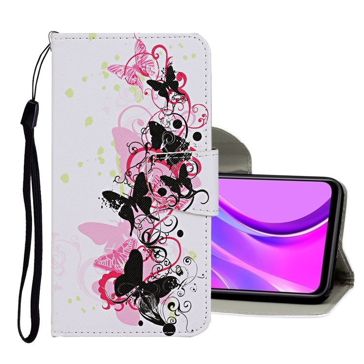 Estuche de Cuero para Samsung Galaxy Note 20 Abatible Horizontal con Soporte y Ranuras para Tarjetas (Mariposa)