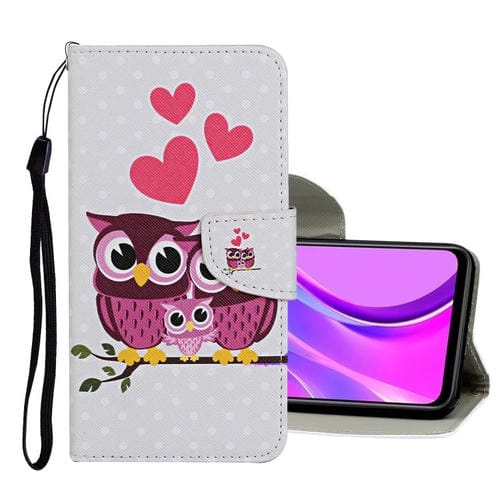 Estuche para Samsung Galaxy Note 20 Cuero Abatible Horizontal con Soporte y Billetera (Búho)