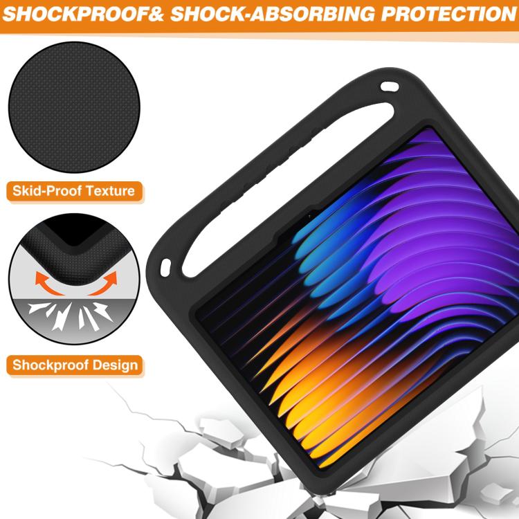 Funda para Tableta a Prueba de Golpes con Mango de Eva y Soporte para Xiaomi Pad 7/7 Pro (Negra)