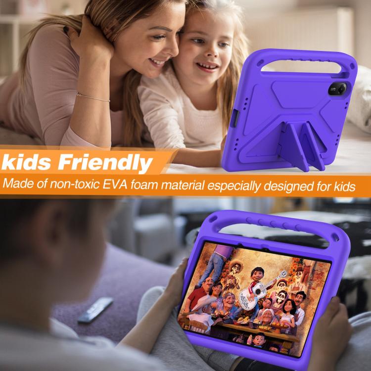 Funda de EVA a prueba de golpes con asa y soporte para Xiaomi Redmi Pad 2 (morado)