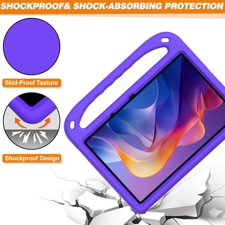 Funda de EVA a prueba de golpes con asa y soporte para Xiaomi Redmi Pad 2 (morado)