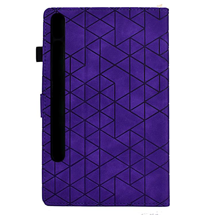 Funda de cuero inteligente con diseño de rombos de TPU para Samsung Galaxy Tab S10 FE+ (morado)