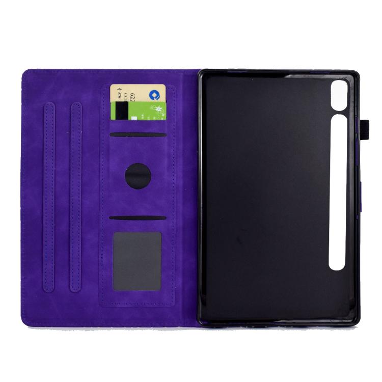 Funda de cuero inteligente con diseño de rombos de TPU para Samsung Galaxy Tab S10 FE+ (morado)