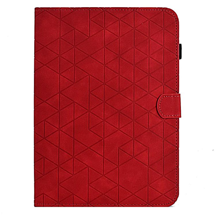 Funda de cuero inteligente con diseño de rombos de TPU para Samsung Galaxy Tab S10 FE+ (roja)