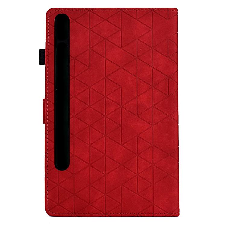Funda de cuero inteligente con diseño de rombos de TPU para Samsung Galaxy Tab S10 FE+ (roja)