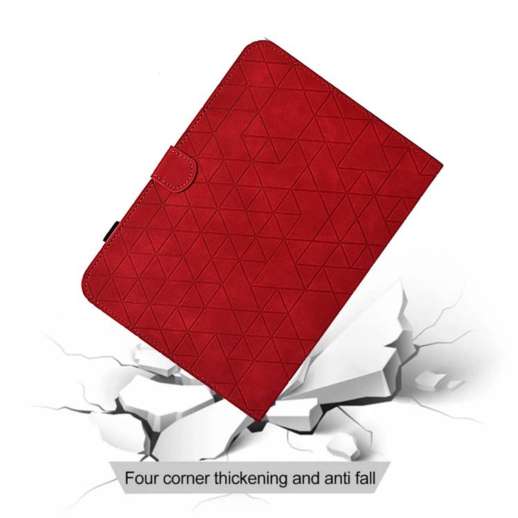 Funda de cuero inteligente con diseño de rombos de TPU para Samsung Galaxy Tab S10 FE+ (roja)