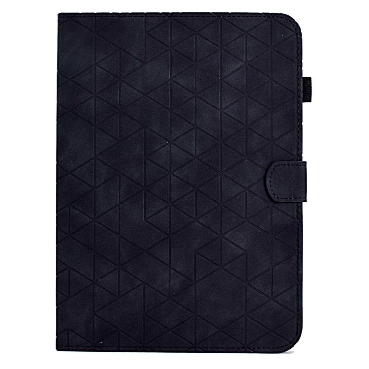 Funda de cuero inteligente con diseño de rombos de TPU para Samsung Galaxy Tab S10 FE+ (negra)
