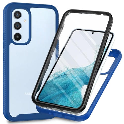 Funda Protectora Samsung Galaxy A34 5G TPU PC Pet Transparente Dos Capas (Azul)
