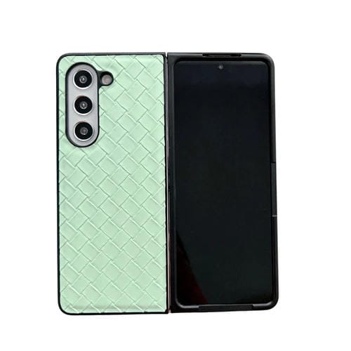 Funda plegable de Pu Samsung Galaxy Z Fold con textura tejida especial (Verde)