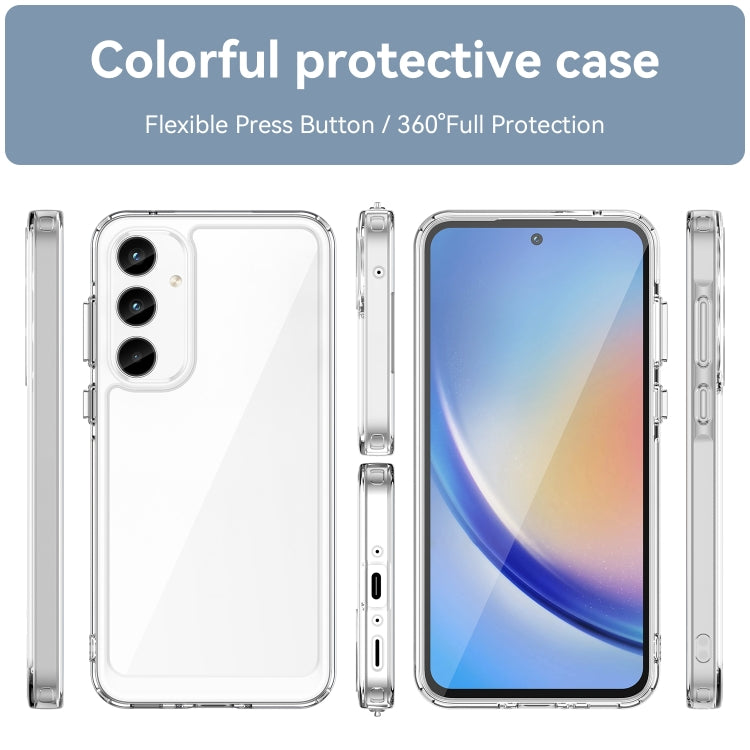 Caja de Teléfono Híbrida Acrílica TPU Samsung Galaxy A35 Serie Colorida (Transparente)