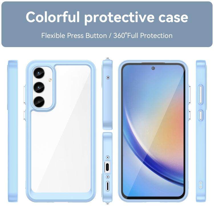 Caja de Teléfono Híbrida Acrílica de TPU para Samsung Galaxy A55 Serie Colorida (Azul)