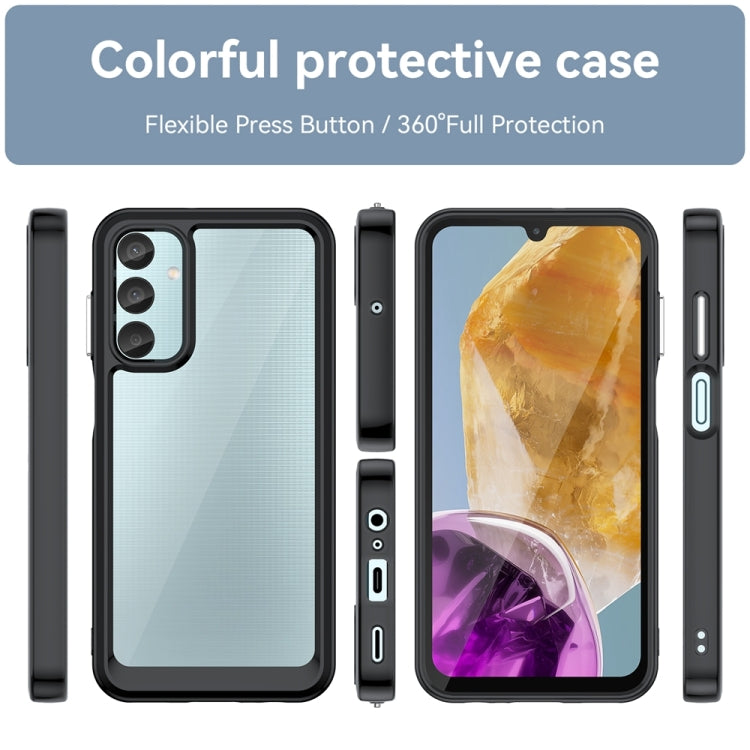 Caja de teléfono híbrida para Samsung Galaxy F15 acrílica TPU serie colorida (Negro)