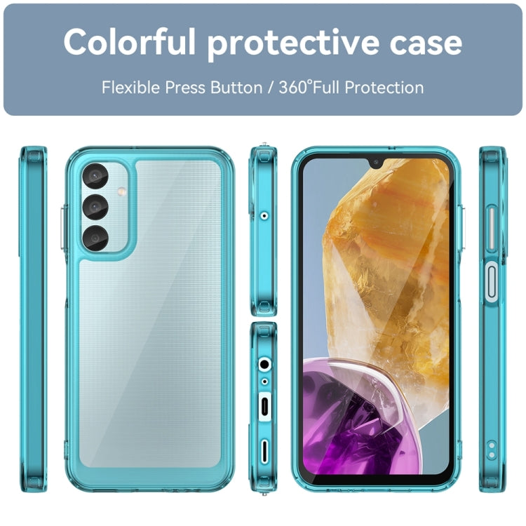 Caja de Teléfono Híbrida Samsung Galaxy M15 Acrílica TPU Serie Colorida (Azul Transparente)