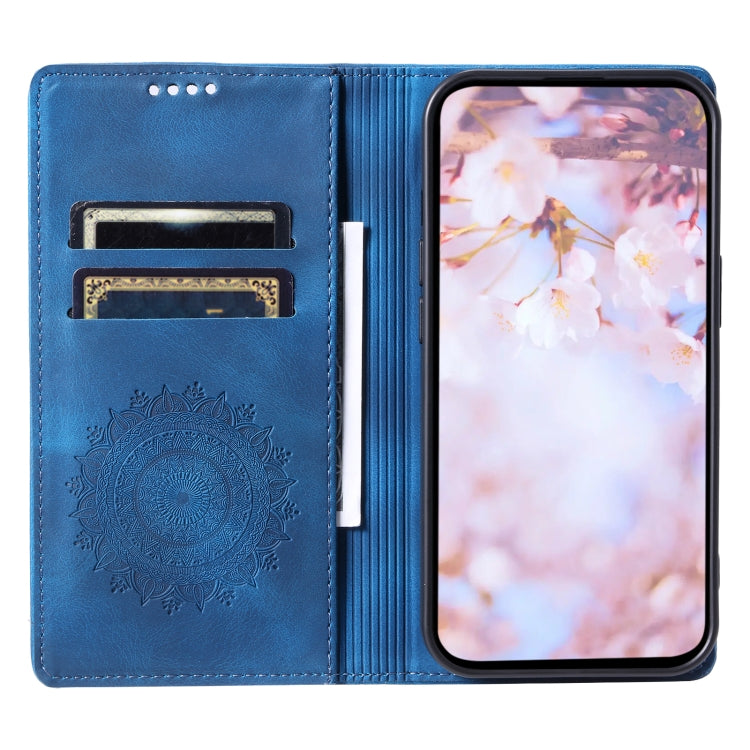 Estuche de Cuero Magnético Totem para Samsung Galaxy S10 en Relieve (Azul)