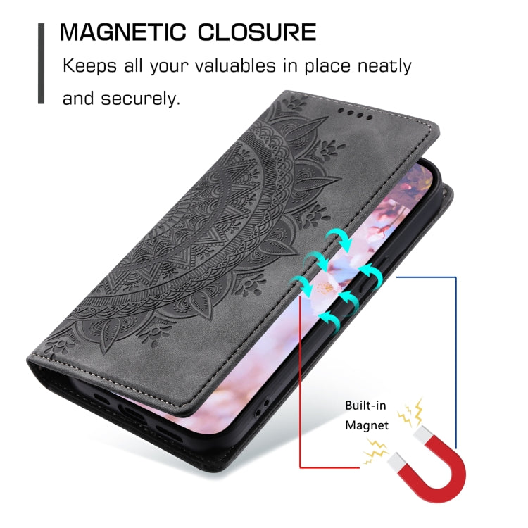 Estuche de Cuero Magnético Totem para Samsung Galaxy S10 En Relieve (Gris)