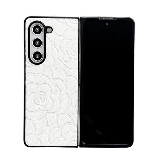 Funda Protectora para Teléfono Samsung Galaxy Z Fold Estampado de Flores (Blanca)