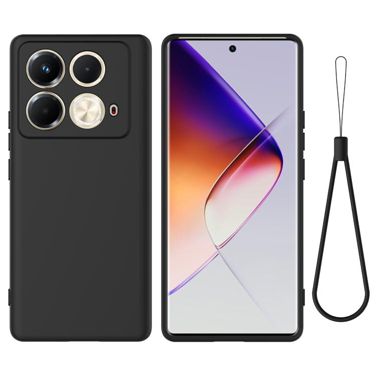 Funda para Teléfono Silicona Líquida Infinix Note 40S a Prueba de Caídas (Negro)