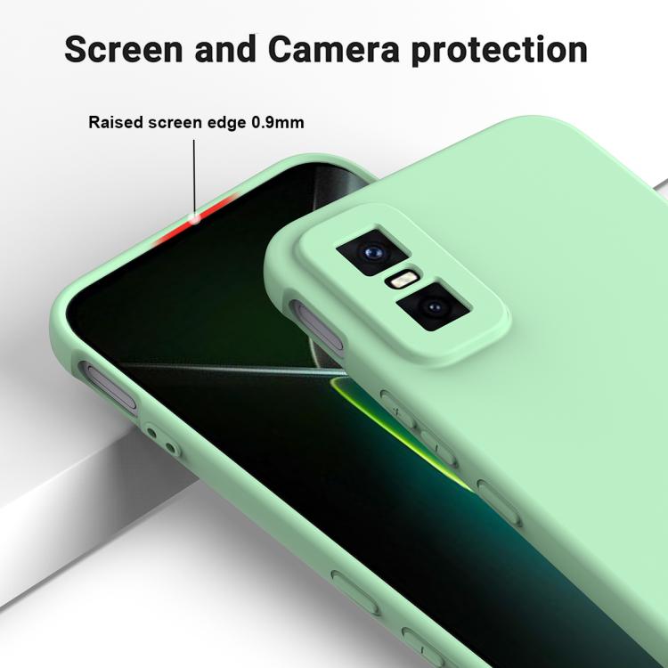 Funda de silicona líquida de color sólido para Infinix GT 30 Pro, a prueba de caídas y cobertura total (verde)
